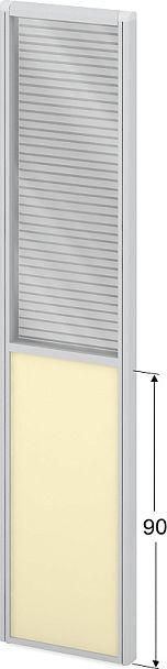Модуль комбинированный "Мобильные офисные перегородки «Логика»"  ПК-ЛГ-МДК200х44/90Ж/Д-В1-308 серый - Вид 1