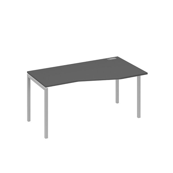 Стол эргономичный правый "Техно" на металлокаркасе DUE A4 А4 Б2 066 БП антрацит премиум / металлокаркас серый - Вид 1