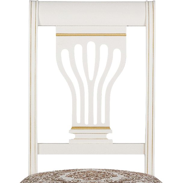 Стул деревянный с мягким сиденьем Мендельс Слоновая кость золотая патина/Бежевый жаккард - Вид 7