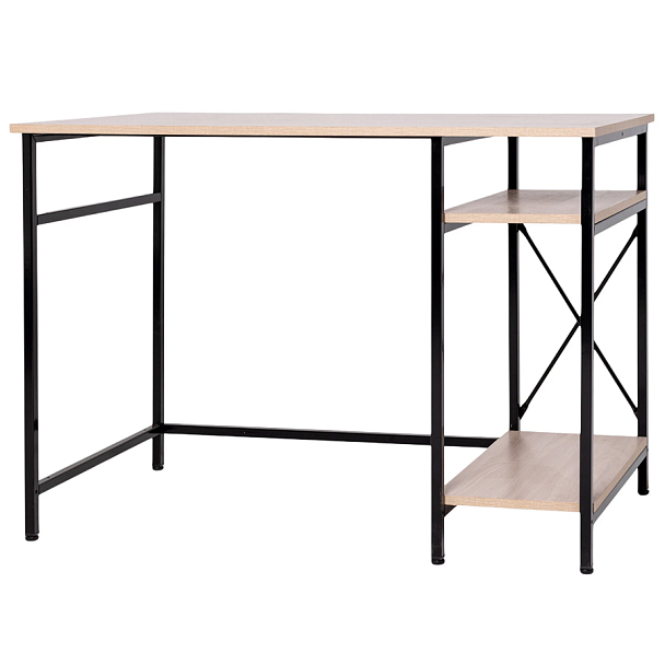 Стол BRABIX "SMART CD-018", 1100х600х765 мм, ЛОФТ, 2 полки, металл/ЛДСП ясень шимо светлый, каркас черный, 641945 - Вид 5