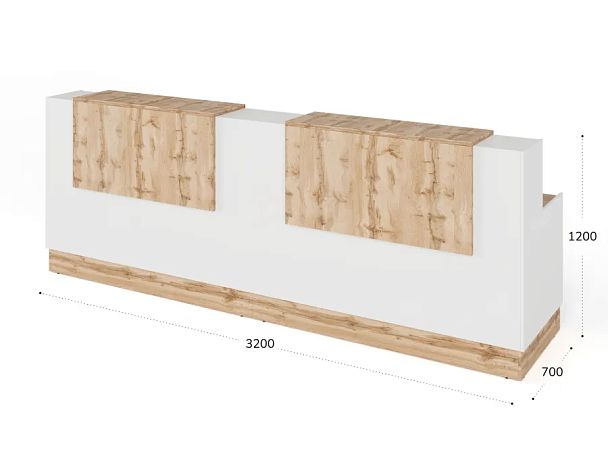 RTD088-320-V ТАНДЕМ / TANDEM Стойка ресепшн 3-320 3200х700х1200 Вотан - Вид 3