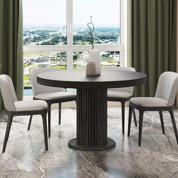 Стол Denver 110+40, круглый раздвижной, шпон - Вид 4