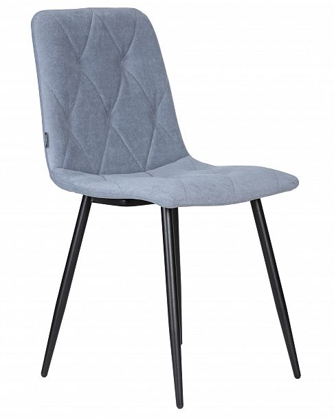 Стул обеденный DOBRIN CHILLY ROMBO (Серо-голубой Simple 26, основание черное) - Вид 2