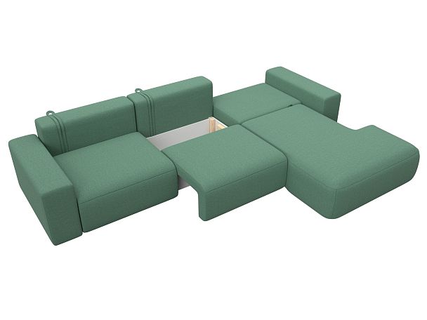 Диван угловой Лига-036 НПБ Классик Лонг правый угол Рогожка зеленый - Вид 8