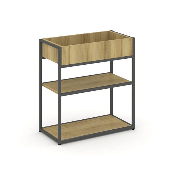 Rift Стеллаж Металл Антрацитический низкий приставной RF.STM-013 Дуб Винченцо/Металл Антрацит 796*350*750 - Вид 1