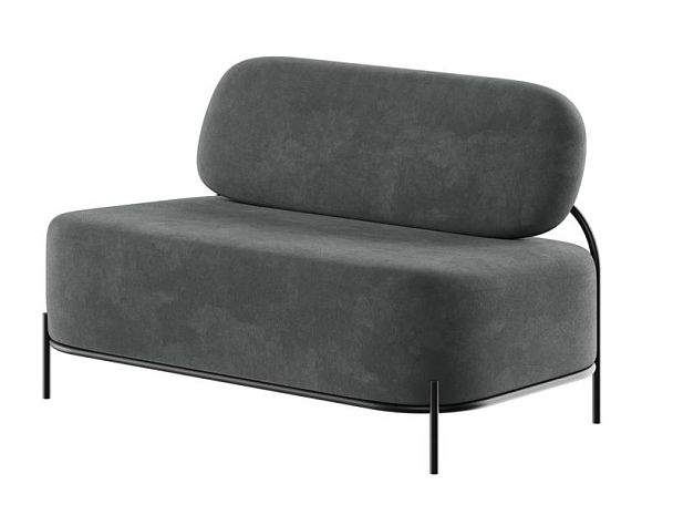Jive Диван двухместный JVE-2 Velutto 75/Металл Черный 1250*720*770 - Вид 1