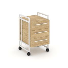 Rift Direct Тумба мобильная RF.TMR-001 Тиквуд Светлый/Металл Белый 424*500*680 - Фото предпросмотра