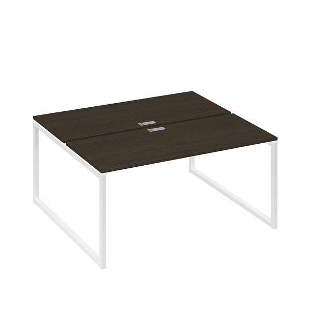 Рабочая станция (2х160) с опорами QUATTRO A4 А4 Б4 175 БП венге / металлокаркас белый - Вид 1