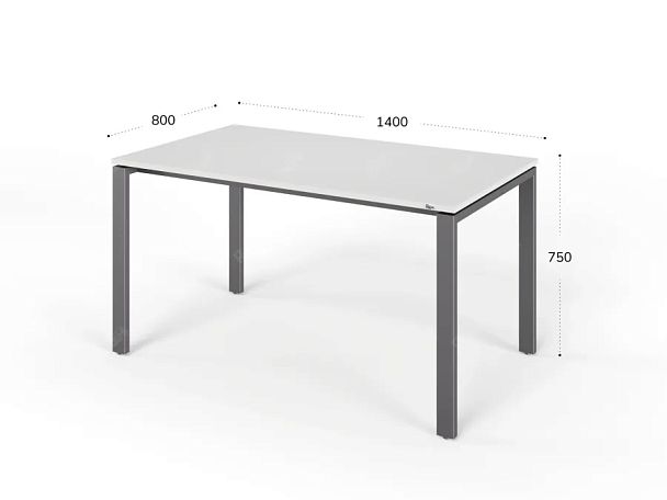 ЛАЙТ / LIGHT RLG015-14x8 Прямоугольный стол 140x80x75 Белый - Вид 2