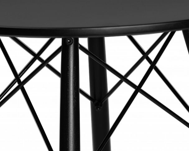 Стол обеденный DOBRIN CHELSEA`80 BLACK (столешница черная, основание черное) - Вид 6