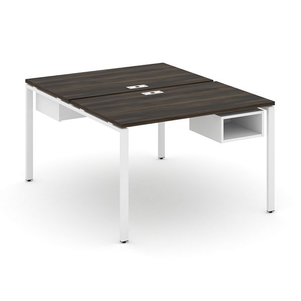 Concept Рабочая станция 2 сторонняя с подвесными тумбами на 2 места CN.DRS-102 Дуб Мали/Белый Бриллиант/Металл Белый 1180*1480*750 - Вид 1