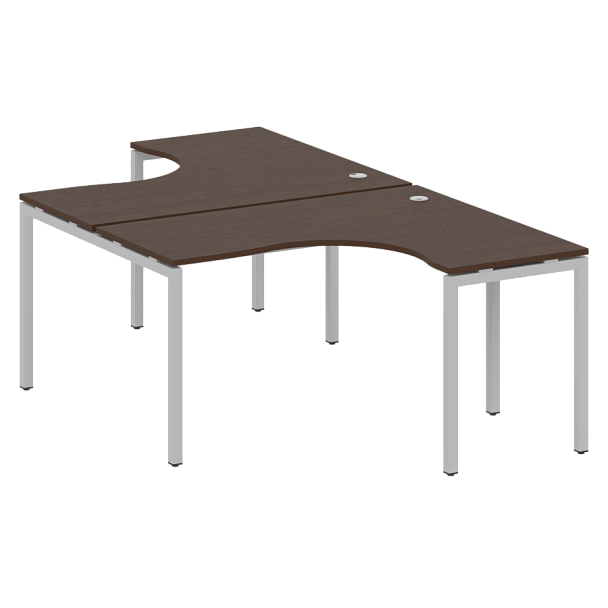 Metal System Quattro Р. ст. криволинейная на П-образном м/к 40БП.РАС-СА-2.3 Венге/Серый металл 1400*2435*750 - Вид 1