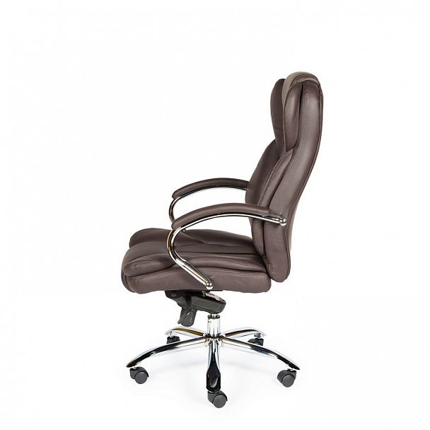Кресло Верса / (brown) сталь + хром / темно-коричневая экокожа - Вид 4