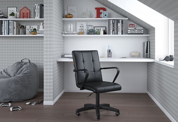 Кресло CHAIRMAN 030, крестовина пластик, ткань велюр, серый - Вид 6