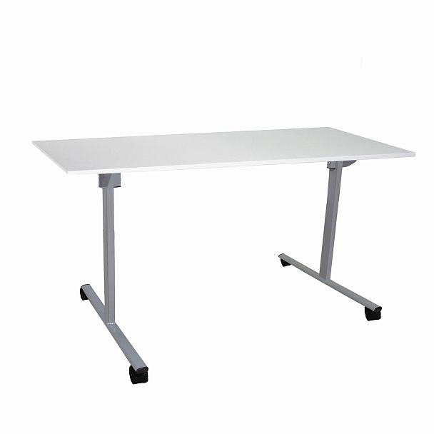 Стол складной "Эверест", 1200х600х760 мм, серый каркас, ЛДСП белая - Вид 2