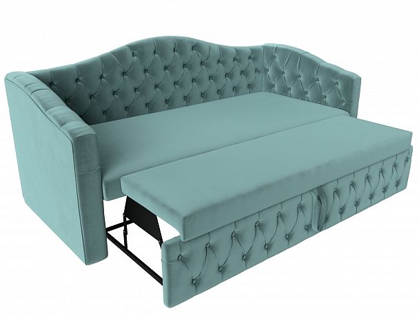 Прямой диван Мечта (полностью велюр бирюзовый) - Вид 6
