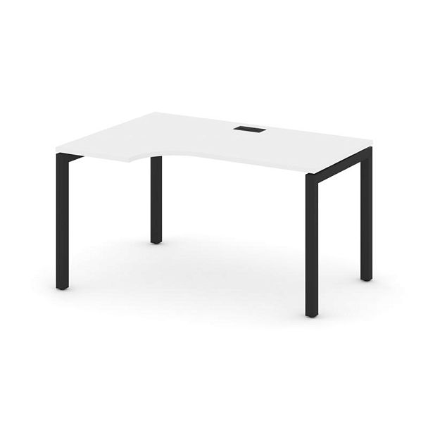 Стайл Проджект Стол рабочий эргоном. SN-5P.SPA-022(L) Белый/Металл Черный 1580*800/980*750 - Вид 1