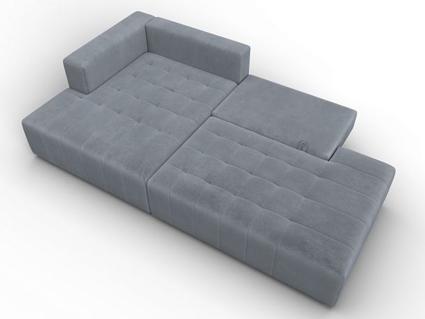 Диван угловой Лига-103 НПБ угол левый Велюр серый - Вид 8