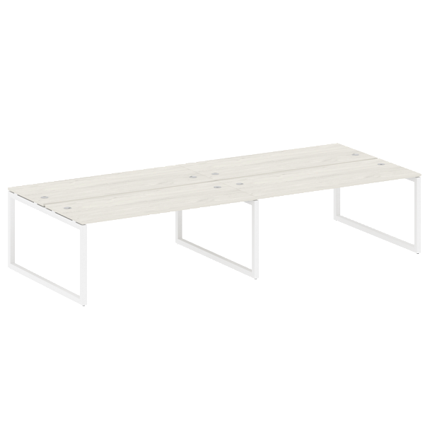 Metal System Quattro Р. ст. на 4 раб. места на О-образном м/к 50БО.СМ-4.5 Дуб наварра/Белый металл 3600*1475*750 - Вид 1