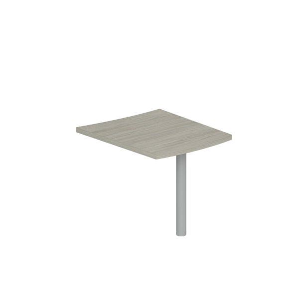 Брифинг-приставка Wing 900х1000х750 / цвет: дуб светлый, опора табулярная серебрянный металлик - Вид 1