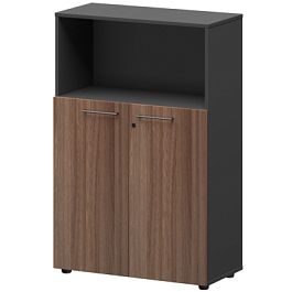 Шкаф средний с нишей СМШ38.28F Темный шимо/Графит 792x380x1190 Кортез - Фото предпросмотра