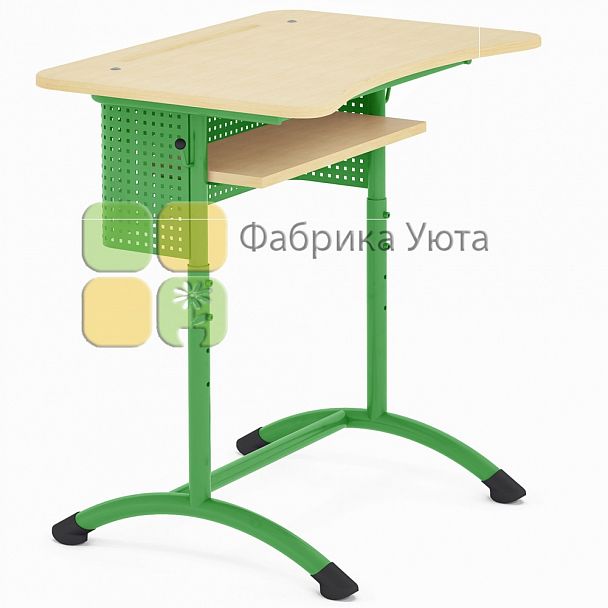 Парта одноместная ЭКСТРА (Р) с полк. и перф. экр.,рег. (4-6 гр) - Вид 3