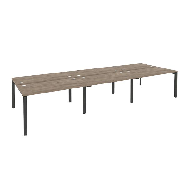 Onix Рабочая станция на П-образном м/к O.MP-D.RS-6.3.7 Тиквуд темный/Антрацит металл 4140*1475*750 - Вид 1