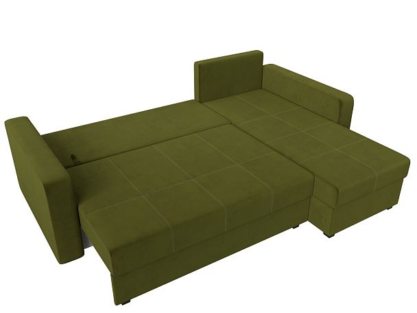 Диван угловой Ливерпуль Лайт правый угол Микровельвет зеленый - Вид 8