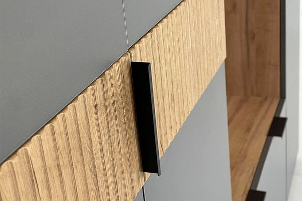 Бери Шкаф двухдверный MPR-024.2564 дуб крафт золотой/графит - Вид 7