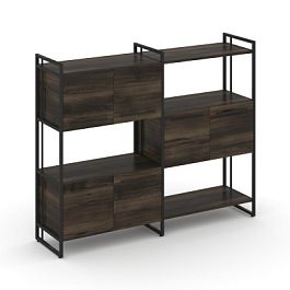 Rift Шкаф комбинированый RF.NS-004 Дуб Мали/Металл Черный 1576*396*1286 - Фото предпросмотра