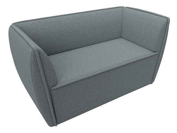 Диван кухонный прямой Бергамо 2-х местный Рогожка серый - Вид 5