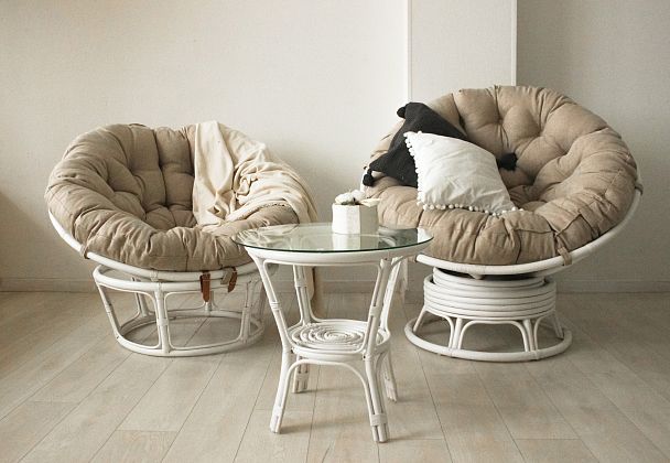 Кресло "Папасан" 23/01В белый - Вид 4