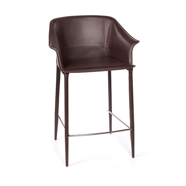 Стул полубарный GIO, кожа коричневый - Вид 4