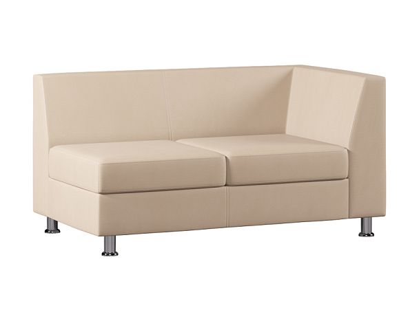 Модуль Everprof Monro с подлокотником двухместный левый Экокожа Бежевый - Вид 1