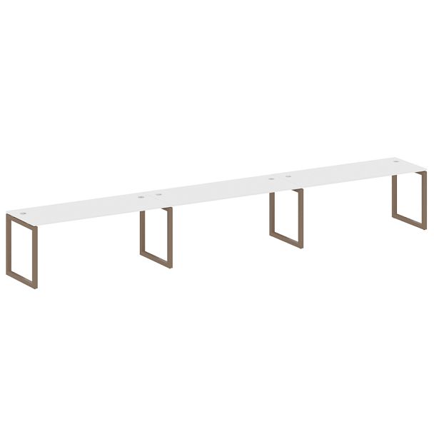 Metal System Quattro Р. ст. на 3 раб. места на О-образном м/к 50БО.СМ-3.5 Белый/Мокко металл 5400*720*750 - Вид 1