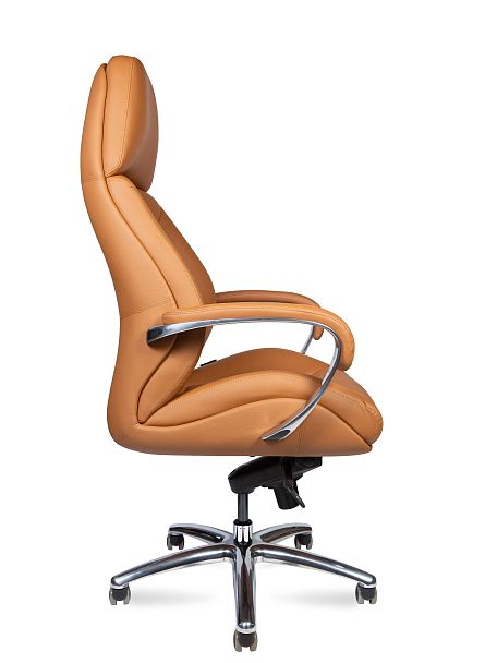 Кресло офисное / Porsche / светло-коричневая кожа/ алюминий крестовина - Вид 3