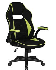 Кресло игровое DOBRIN RICK (черно-светло-зеленая ткань) - Фото предпросмотра