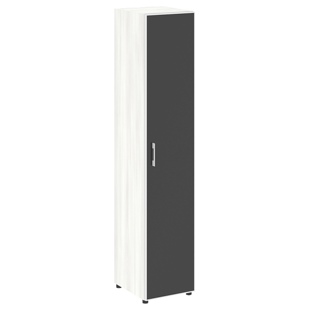 Yalta Шкаф узкий LT.SU-1.10 R (R) black Снежная патина/Стекло black 400*450*1987 - Вид 1