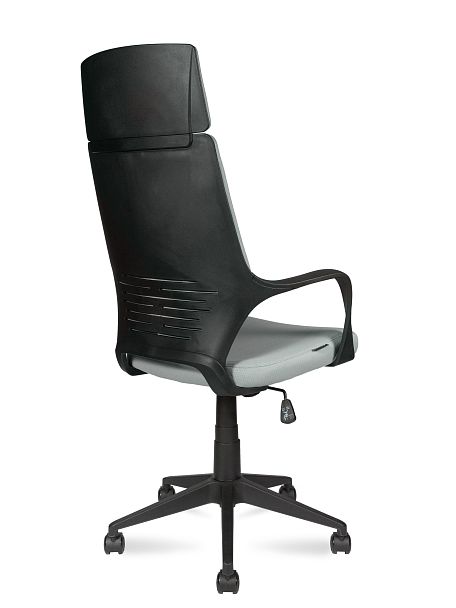 Кресло офисное / IQ / (black+grey) черный пластик / светло серая ткань - Вид 4
