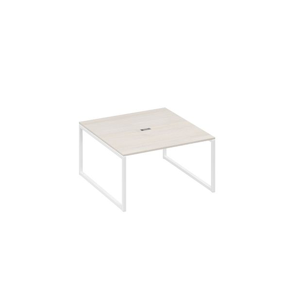 Переговорный стол 140 на металлокаркасе QUATTRO A4 А4 Б4 135 БП дуб / металлокаркас белый - Вид 1