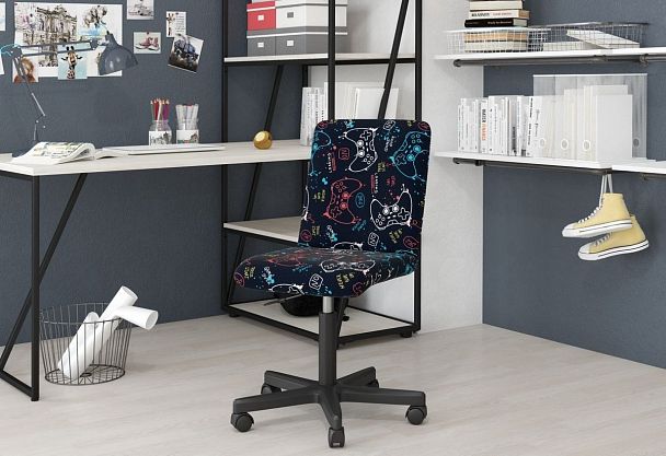 Кресло CHAIRMAN KIDS 109, пластик черный, ткань велюр, принт GAME - Вид 6