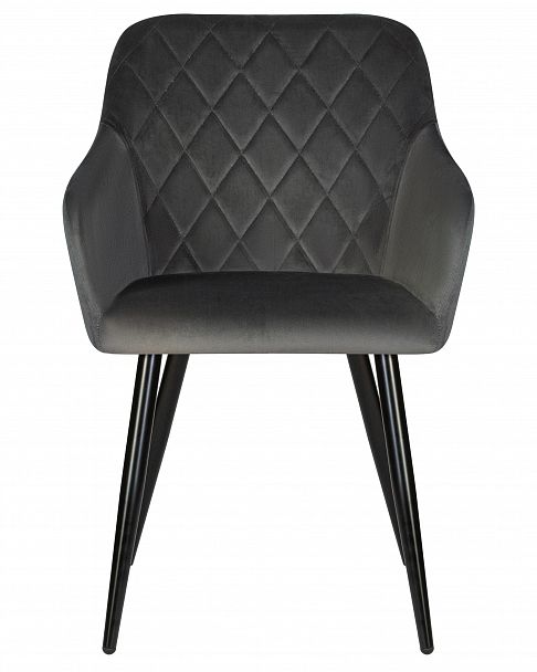Стул обеденный DOBRIN ROBERT (черные матовые ножки, велюр V108-92 Антрацит) - Вид 6