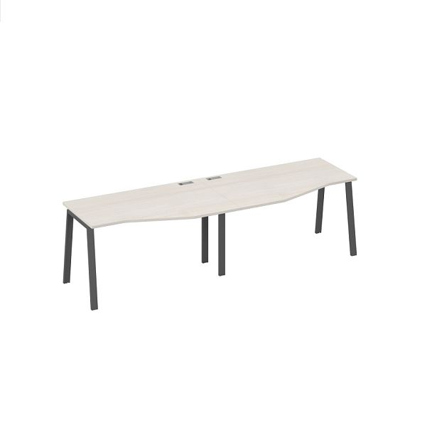 Рабочая станция каркас UNO (2х140) со столами Техно A4 А4 Б1 063-2 БП дуб / металлокаркас антрацит - Вид 1