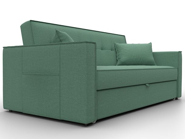 Диван прямой Лига-104 (160) Рогожка зеленый - Вид 3