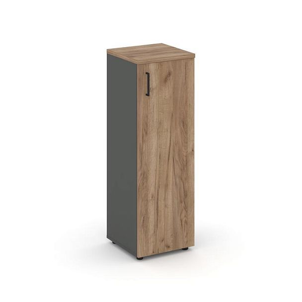 Style Project Шкаф средний узкий SN.STU-204(R) Антрацит/Дуб Табак/Черный Ручки 400*400*1203 - Вид 1