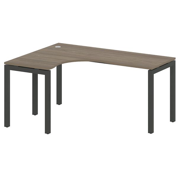 Metal System Quattro Стол криволинейный левый на П-образном м/к 50БП.СА-4 (L) Вяз/Антрацит металл 1600*1200*750 - Вид 1