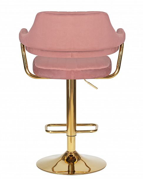 Стул барный DOBRIN CHARLY GOLD (розовый велюр (MJ9-32)) - Вид 5