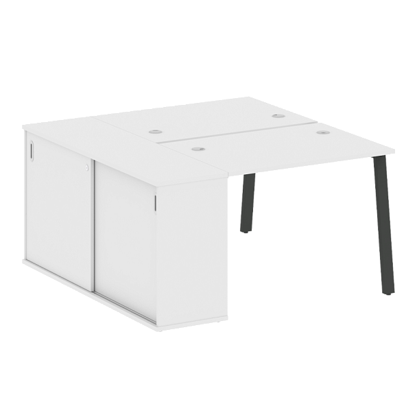 Metal System Р. ст. с шкафом-купе на А-образном м/к БА.РС-СШК-1.1 Т Белый/Антрацит металл 1410*1475*750 - Вид 1