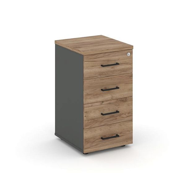 Стайл Проджект Тумба приставная SN.TPP-001 Антрацит/Дуб Табак/Черный Ручки 416*460*750 - Вид 1