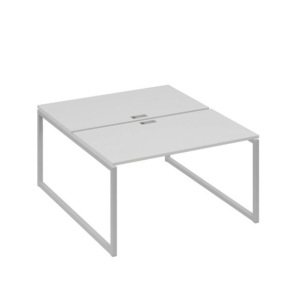 Рабочая станция QUATTRO (2х140) опоры металлокаркас A4 А4 Б4 177 БП серый / металлокаркас серый - Вид 1